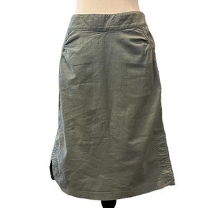 Tulle Linen/cotton Blend Sage Green Pencil Skirt